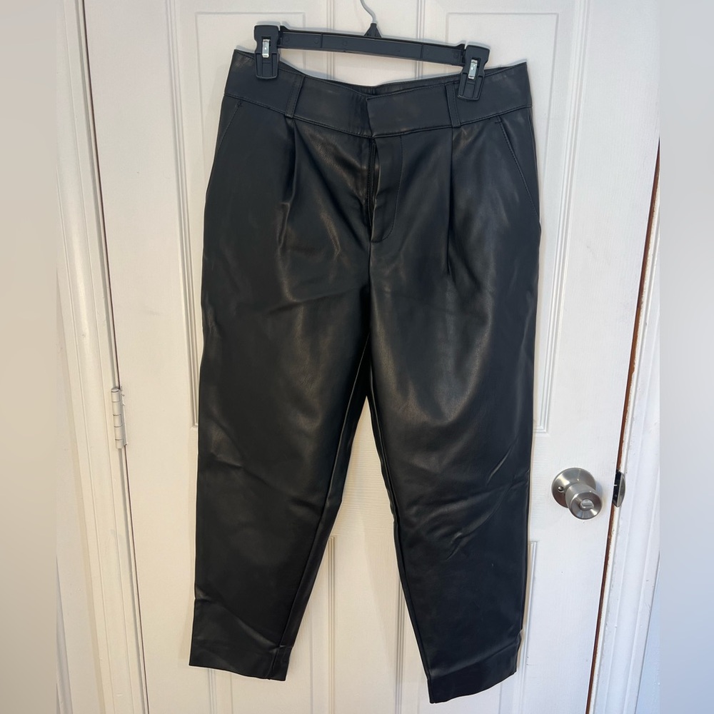 High waisted leather pants